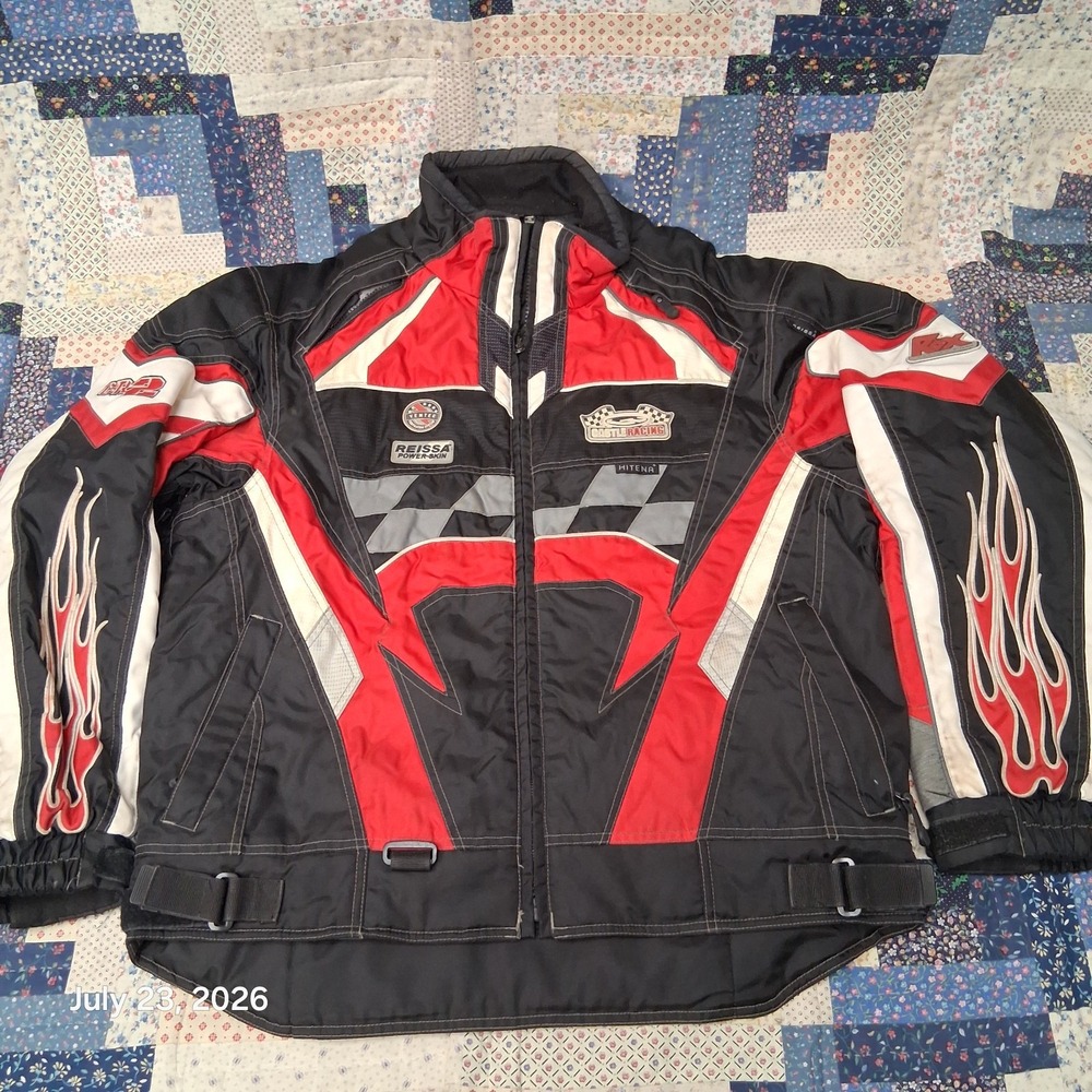 Castle X GX2 Snowmobile Jacket Mens Large Red Black Reissa Hitena Insulated